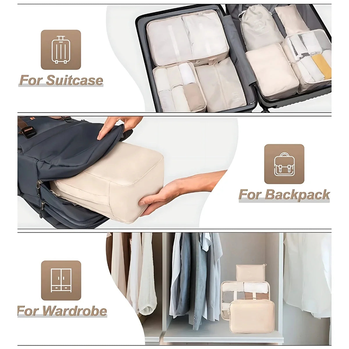 Packing Cubes for Travel (7 Piece Set)